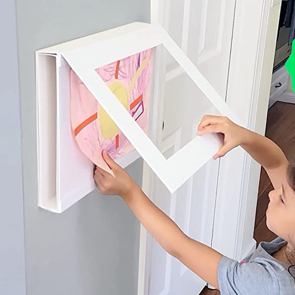 2 X Magnetic Kids Artwork Frame Photo Display Frame Front Opening Picture Display Holder