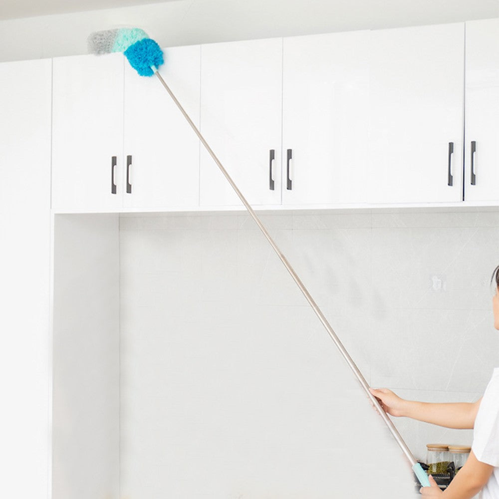 Microfiber Feather Duster Brush Kit with Extendable Pole Bendable Dusters Head Cleaning Tool