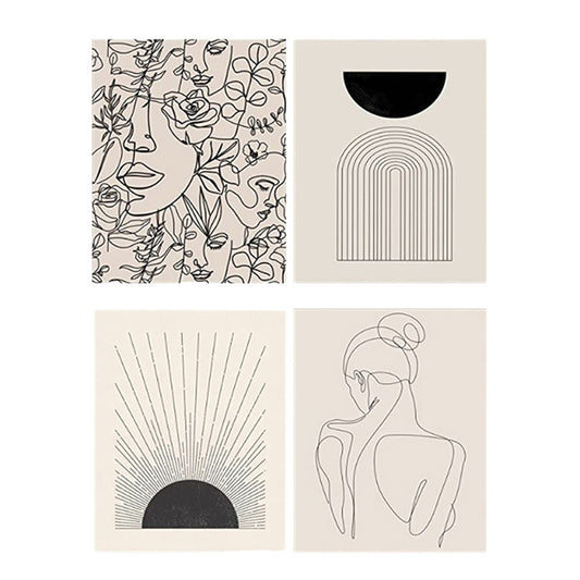 30x40cm Set of 4 Unframed Minimalist Boho Wall Art Prints Abstract Art Prints Artwork Posters Wall Decor