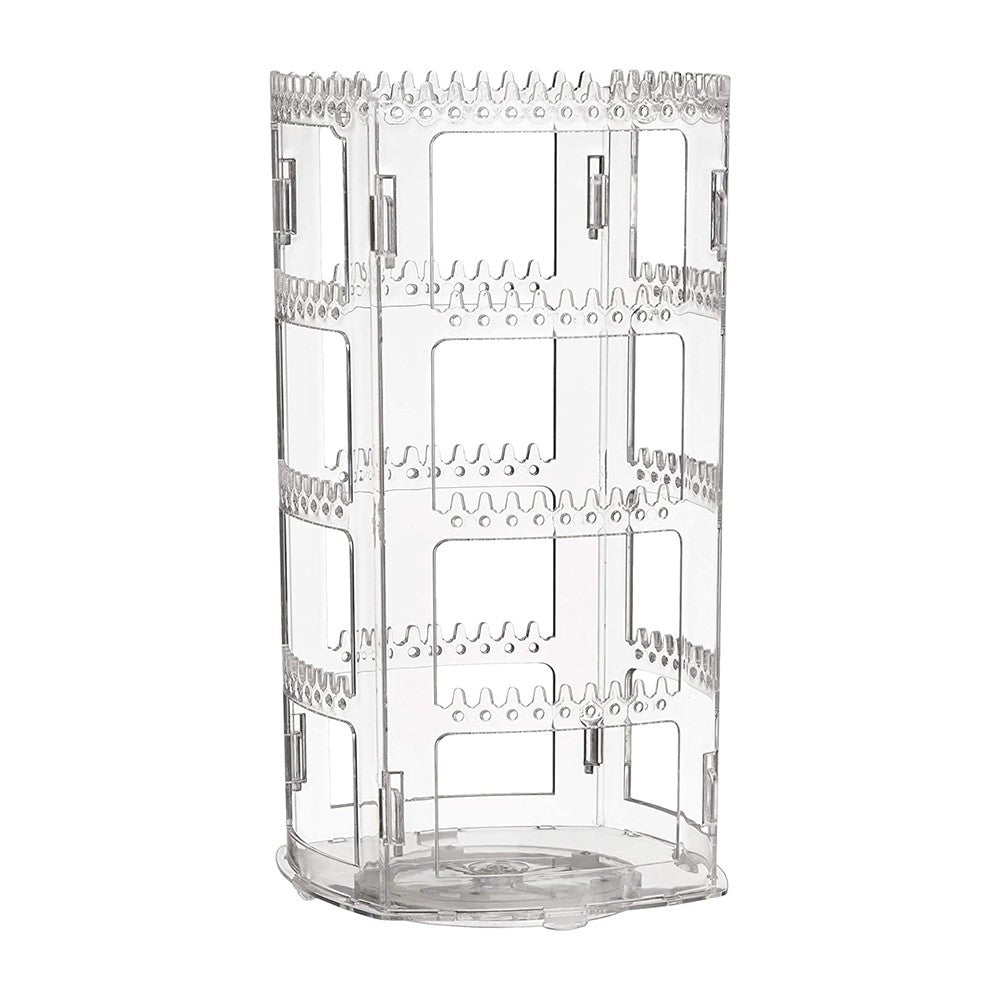 Rotating Jewellery Organizer Earring Necklace Display Stand Storage Rack Transparent