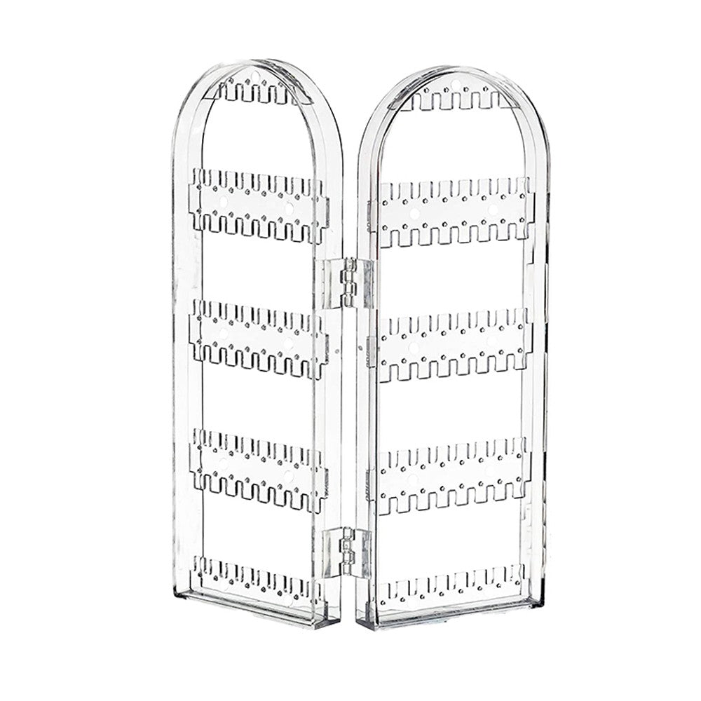 Foldable Jewellery Organizer Earring Necklace Display Stand Storage Rack Transparent