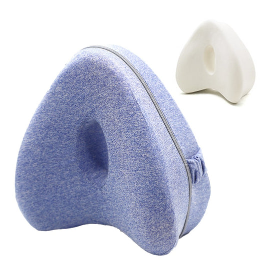 Memory Foam Leg Knee Pillow for Side Sleeper Knee Support Pillow Cushion with Washable Cover Blue