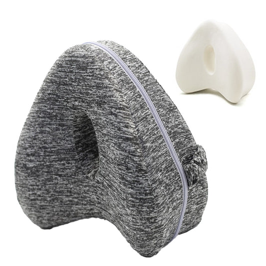 Memory Foam Leg Knee Pillow for Side Sleeper Knee Support Pillow Cushion with Washable Cover Grey