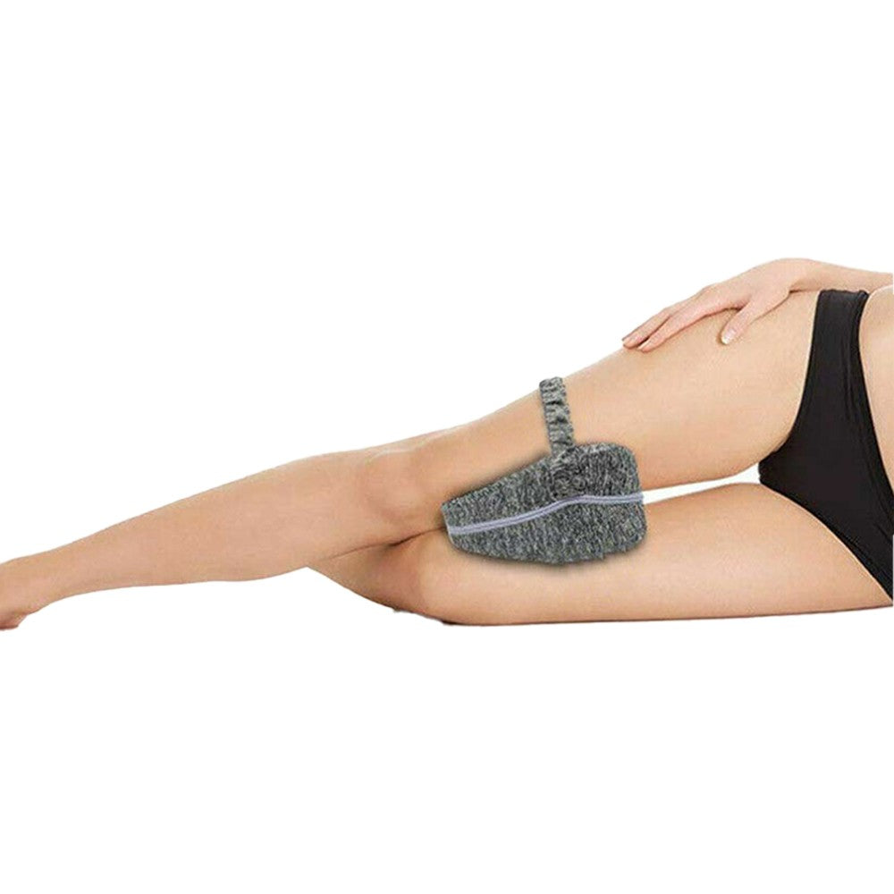 Memory Foam Leg Knee Pillow for Side Sleeper Knee Support Pillow Cushion with Washable Cover Grey