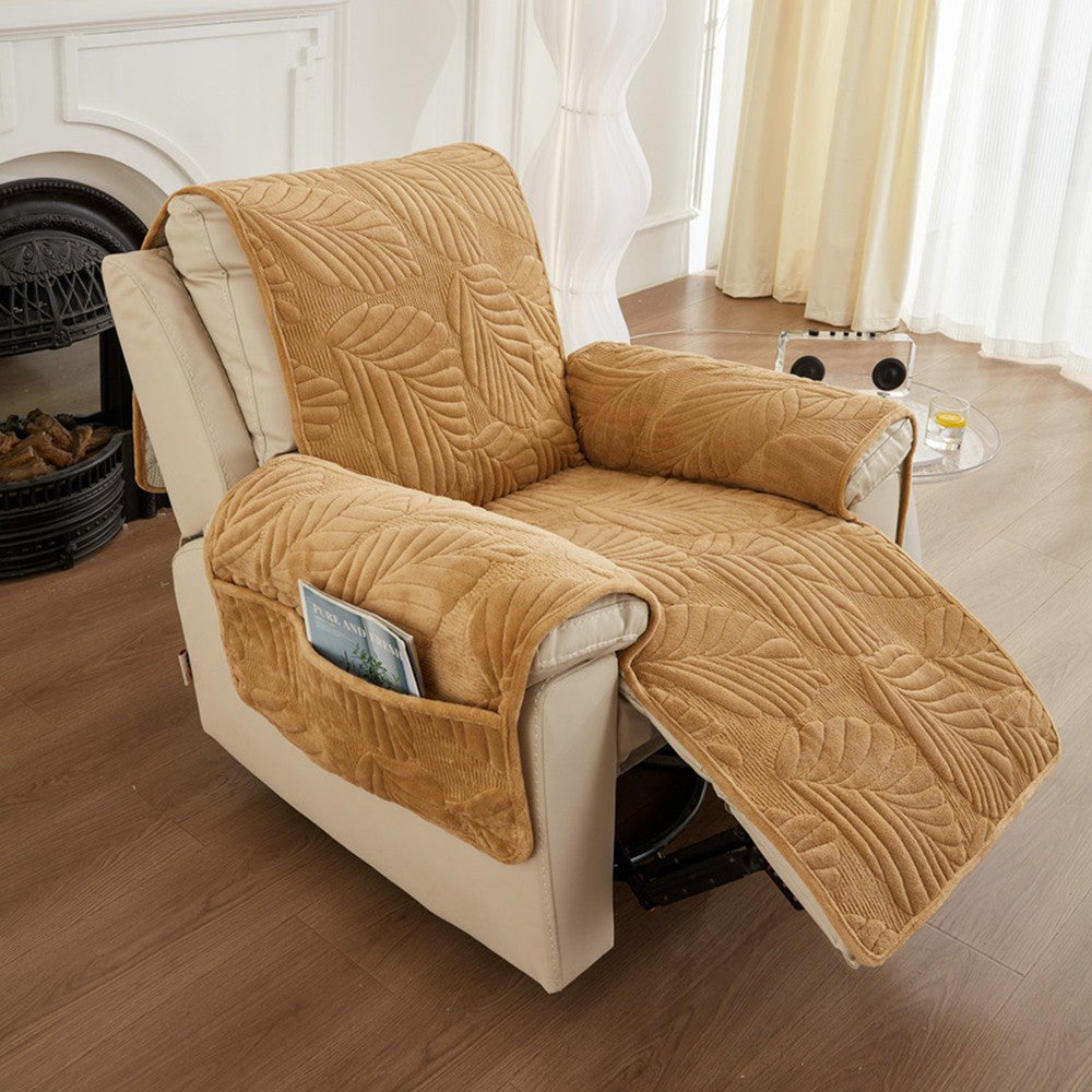 Recliner Chair Cover Sofa Slipcover Couch Protector with Side Pocket Coffee