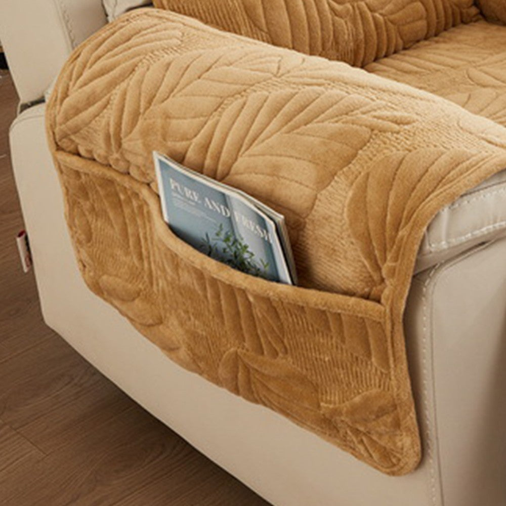 Recliner Chair Cover Sofa Slipcover Couch Protector with Side Pocket Coffee