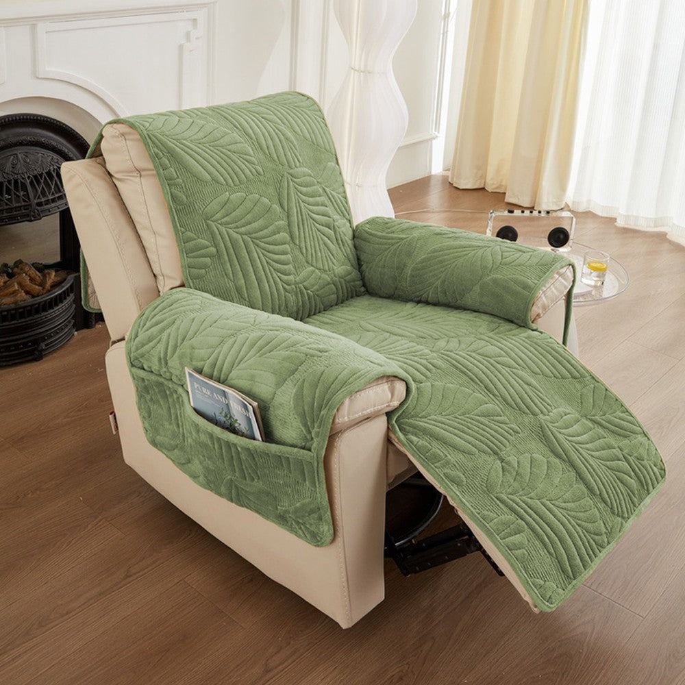 Recliner Chair Cover Sofa Slipcover Couch Protector with Side Pocket Green