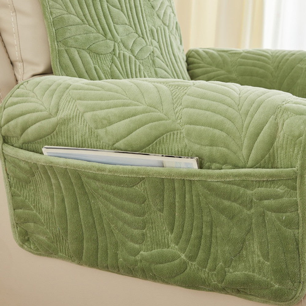 Recliner Chair Cover Sofa Slipcover Couch Protector with Side Pocket Green