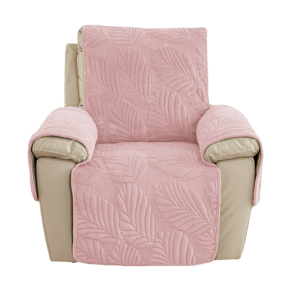 Recliner Chair Cover Sofa Slipcover Couch Protector with Side Pocket Pink