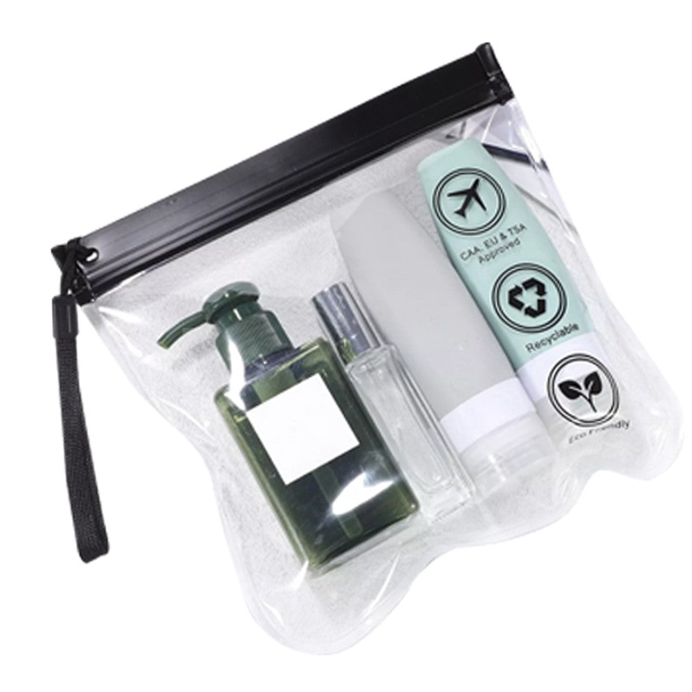 4Pcs TSA Approved Clear Toiletry Bag Travel Cosmetic Bag Liquids Bottles Bag with Hand Rope