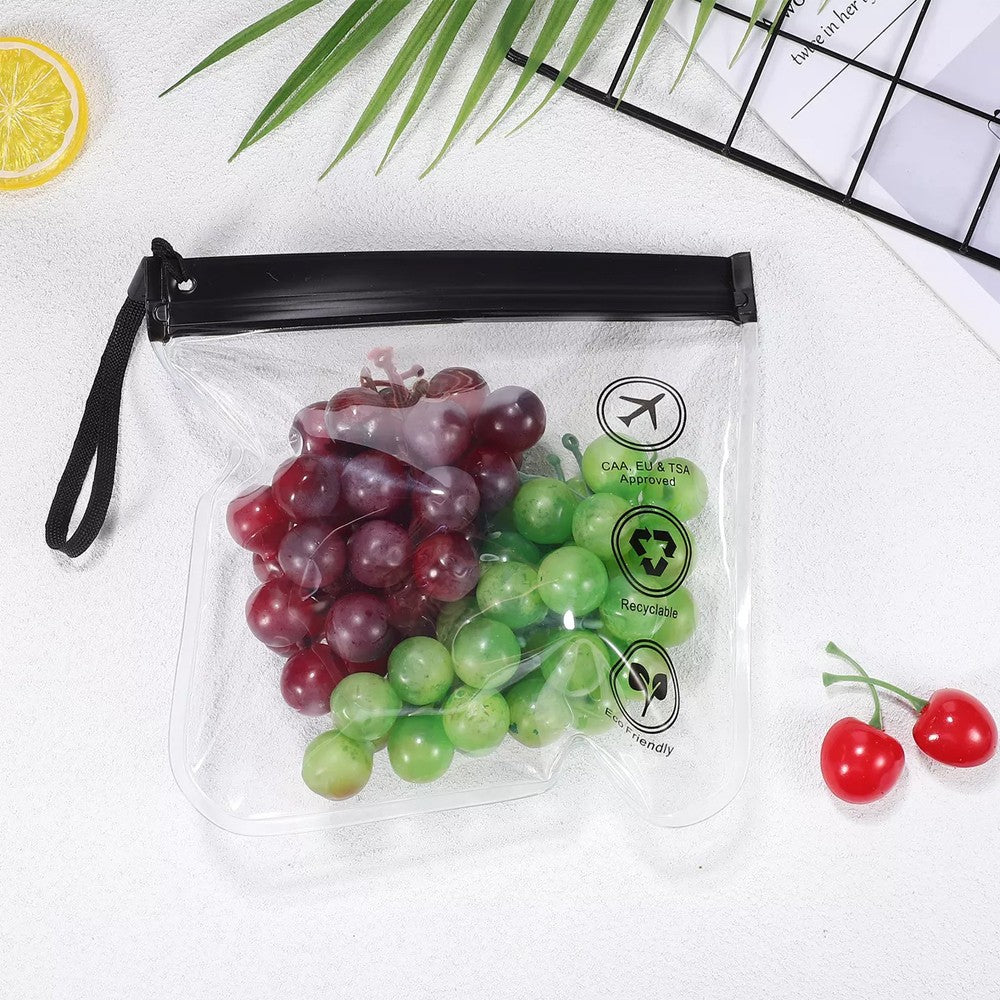 4Pcs TSA Approved Clear Toiletry Bag Travel Cosmetic Bag Liquids Bottles Bag with Hand Rope
