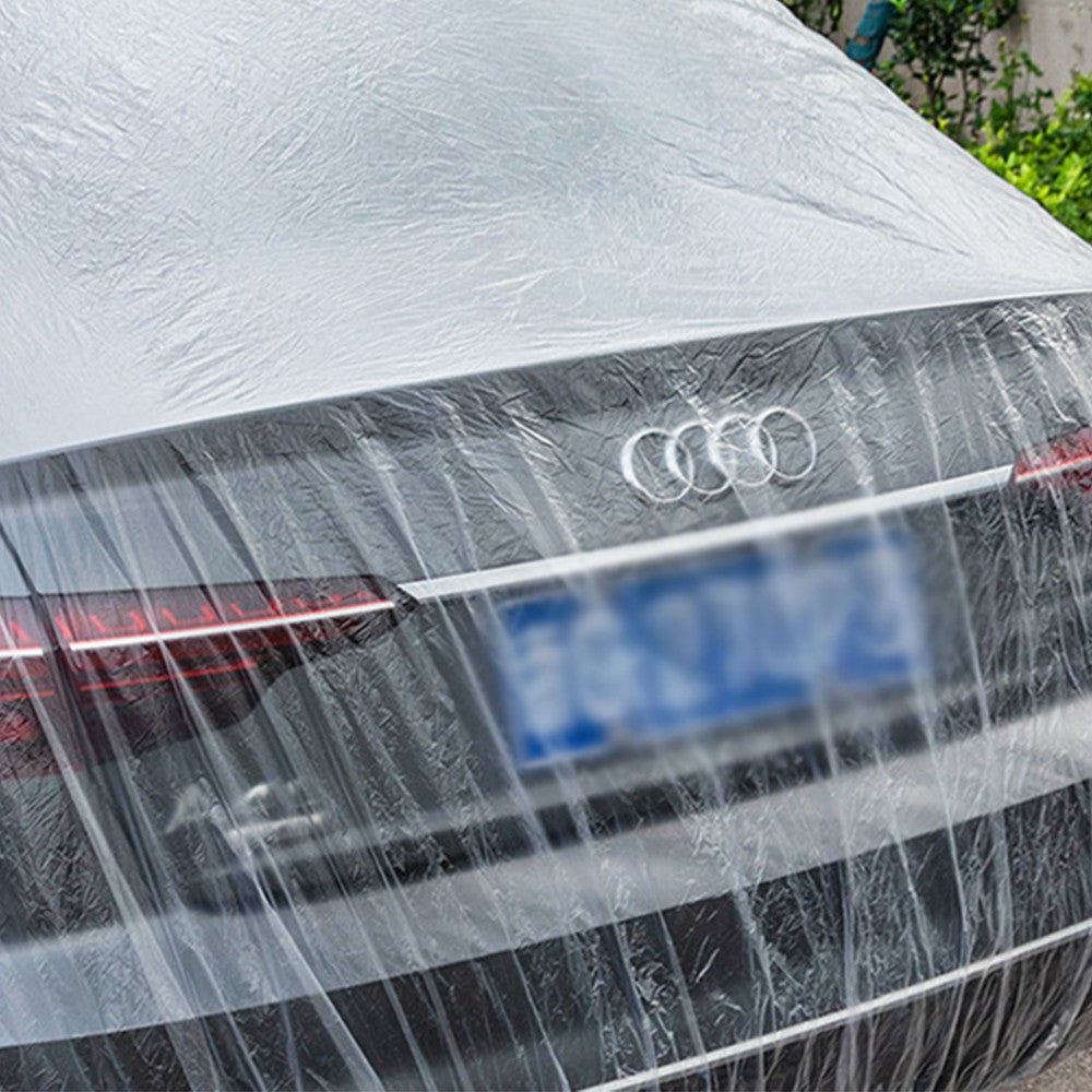 2Pcs Universal Clear Disposable Car Cover Temporary Rain Dust Car Cover for Sedan SUVs