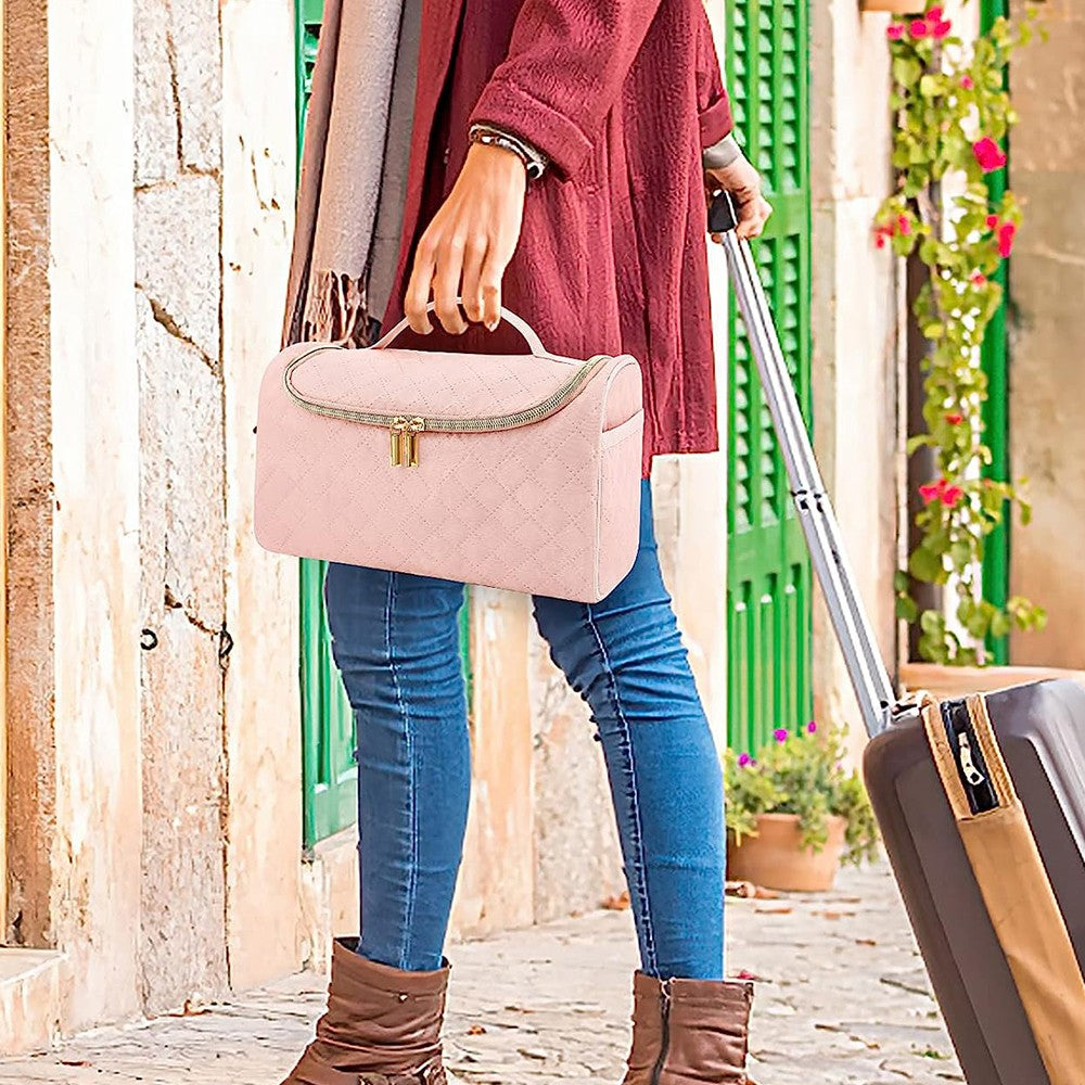 Travel Storage Bag Organizer for Dyson Airwrap Styler and Attachments Pink