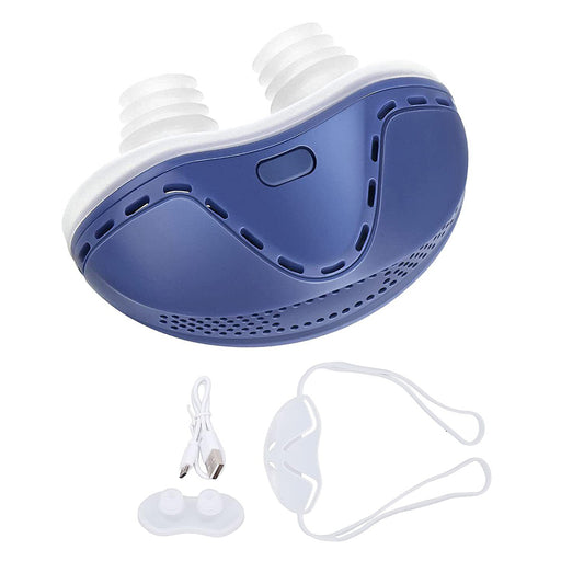 Electric Anti Snoring Device Sleep Noise Stop Snore Aid Stopper Blue