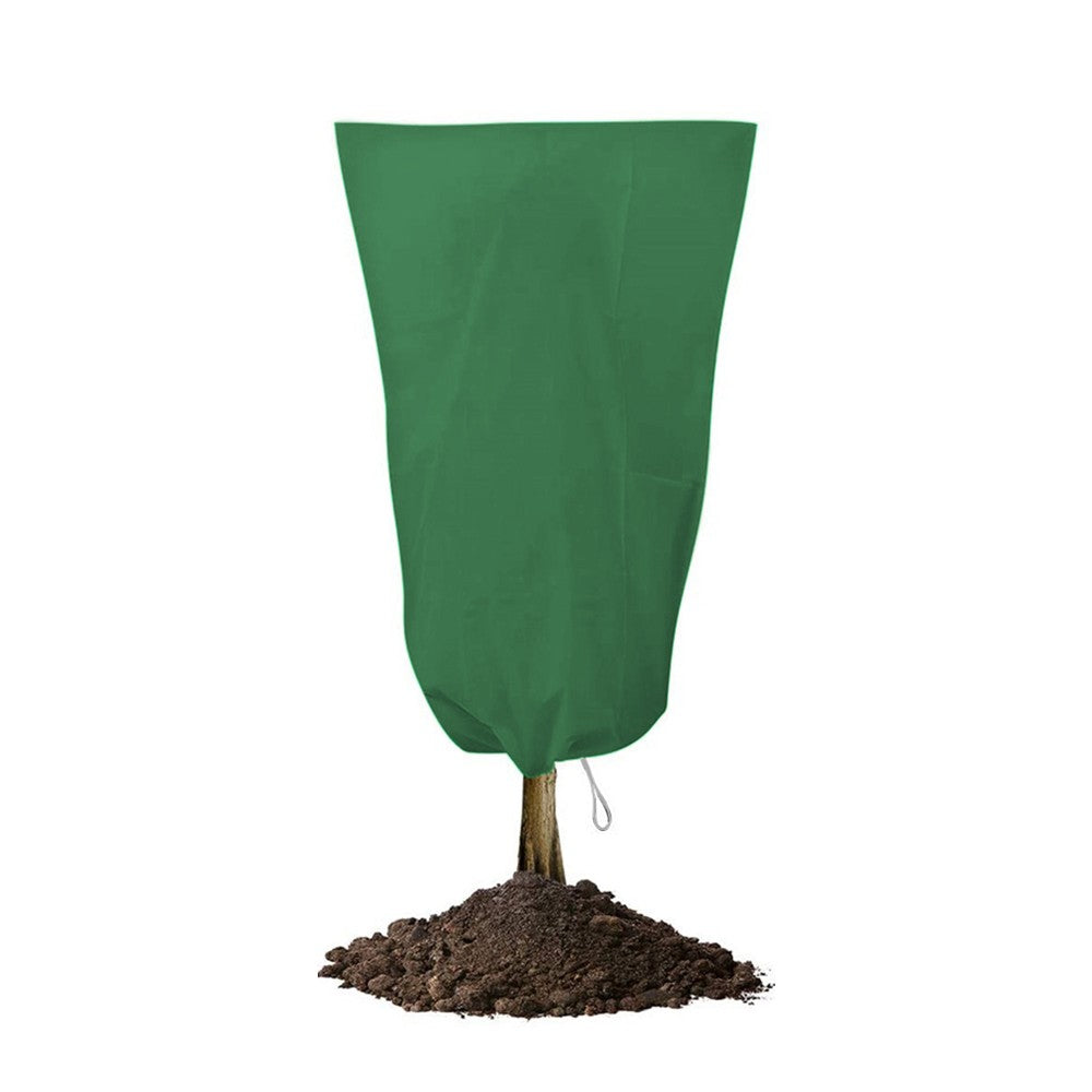 120x180cm Plant Freeze Protection Bag Reusable Plant Covers Frost Cloth with Drawstring and Zipper Green