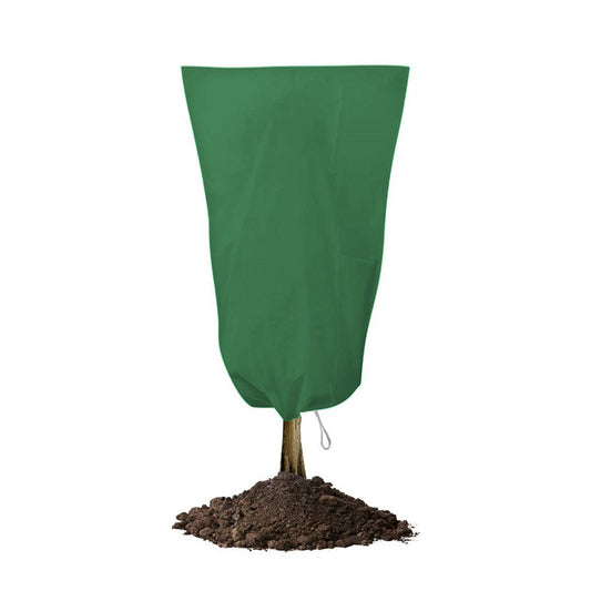 80x100cm Plant Freeze Protection Bag Reusable Plant Covers Frost Cloth with Drawstring and Zipper Green