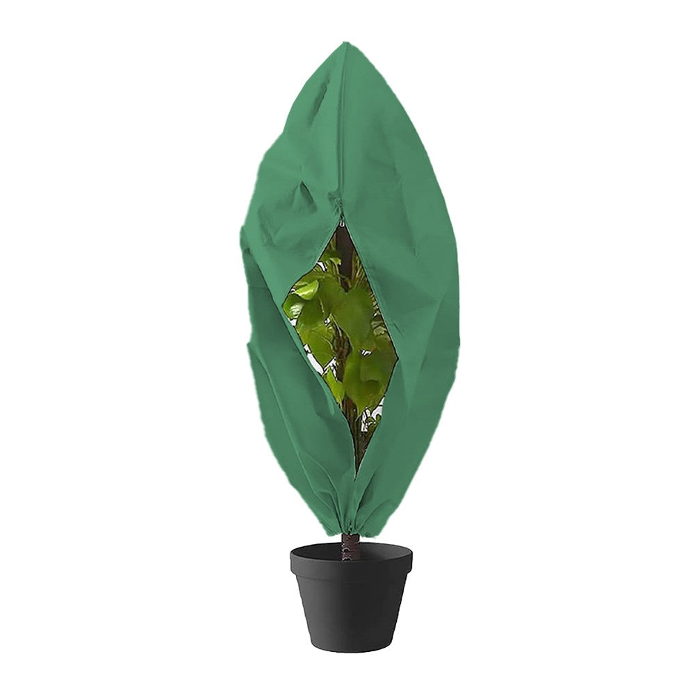 120x180cm Plant Freeze Protection Bag Reusable Plant Covers Frost Cloth with Drawstring and Zipper Green