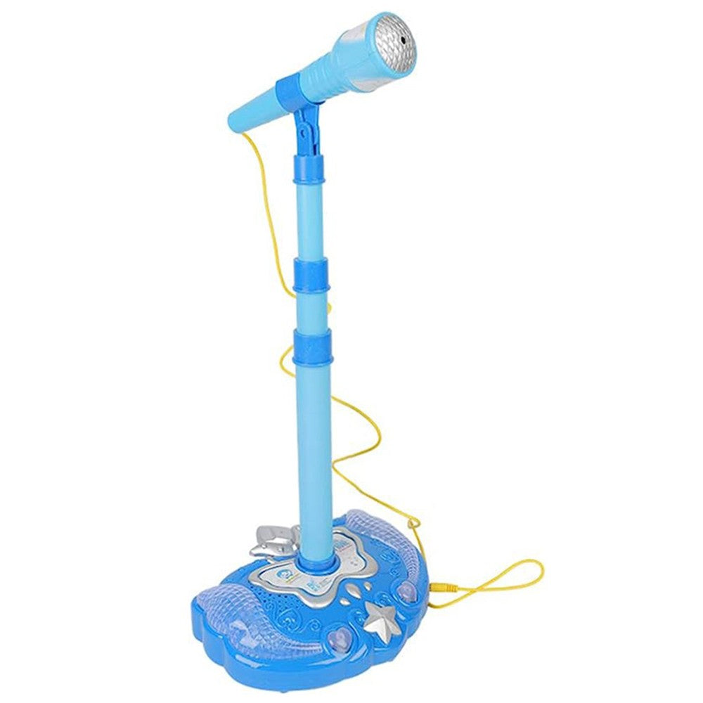 Kids Karaoke Machine with 1 Microphone Adjustable Stand Child Music Play Toys Blue