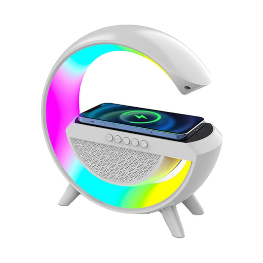 Bluetooth Speaker Wireless Phone Charging Station Charger Night Light Ambient Light White