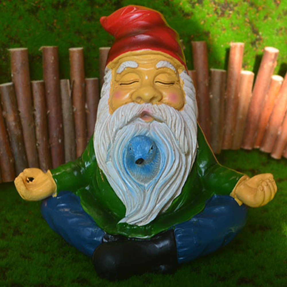 1 X Garden Zen Gnome Statue Sculpture Outdoor Resin Gnome Ornaments Home Decor