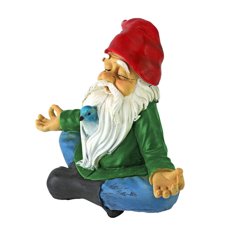 1 X Garden Zen Gnome Statue Sculpture Outdoor Resin Gnome Ornaments Home Decor