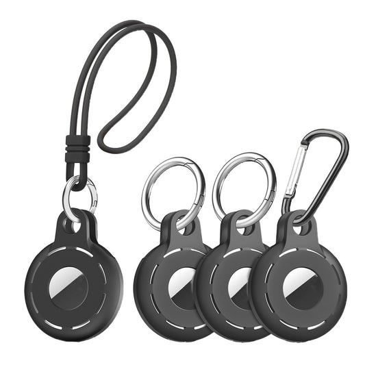 4Pcs Silicone Protective Case Shockproof Holder with Key Ring for Apple Airtag Set 1