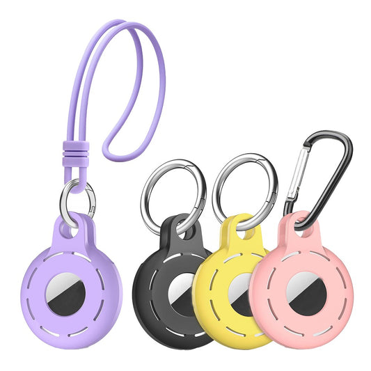 4Pcs Silicone Protective Case Shockproof Holder with Key Ring for Apple Airtag Set 3