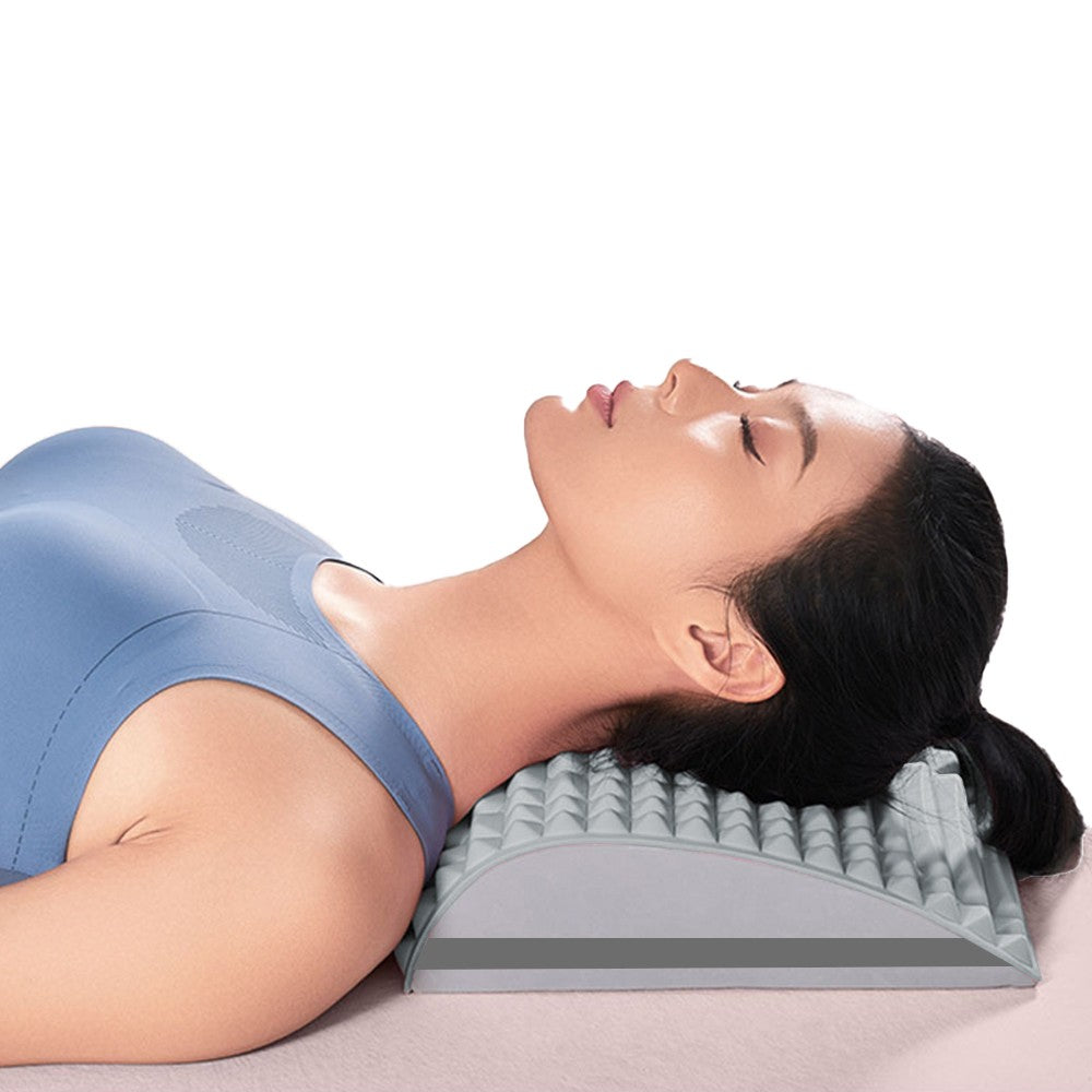 Neck and Back Stretcher Lumbar Massager Back Neck Cracker for Lower Back Pain Relief Grey
