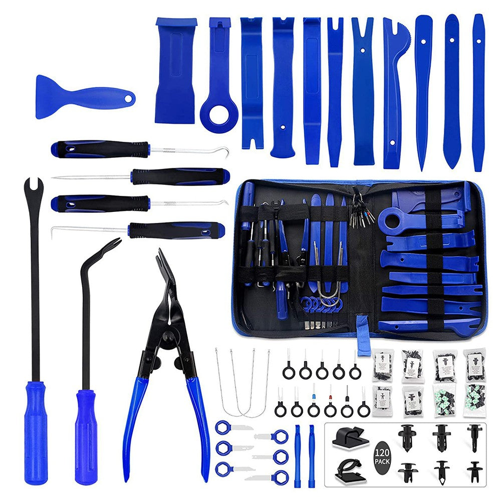 200Pcs Car Trim Removal Tools Kit Car Panel Interior Disassembly Tool with Storage Bag