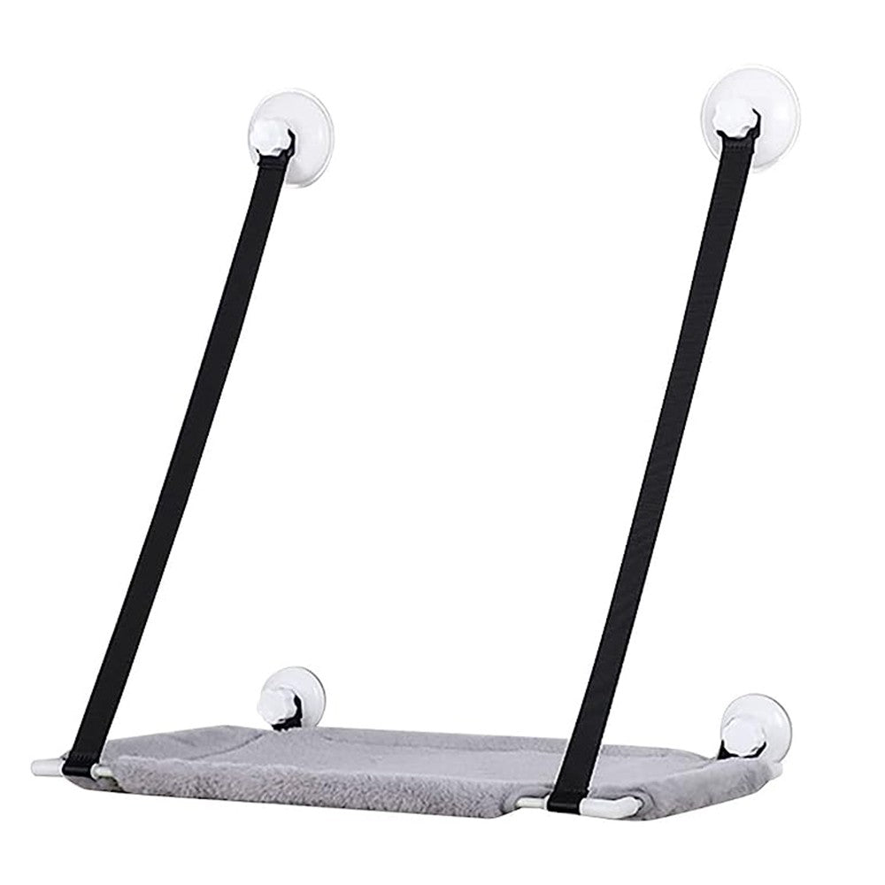 Single Layer Cat Hammock for Window Plush Cat Bed Warm Hanging Nest Grey