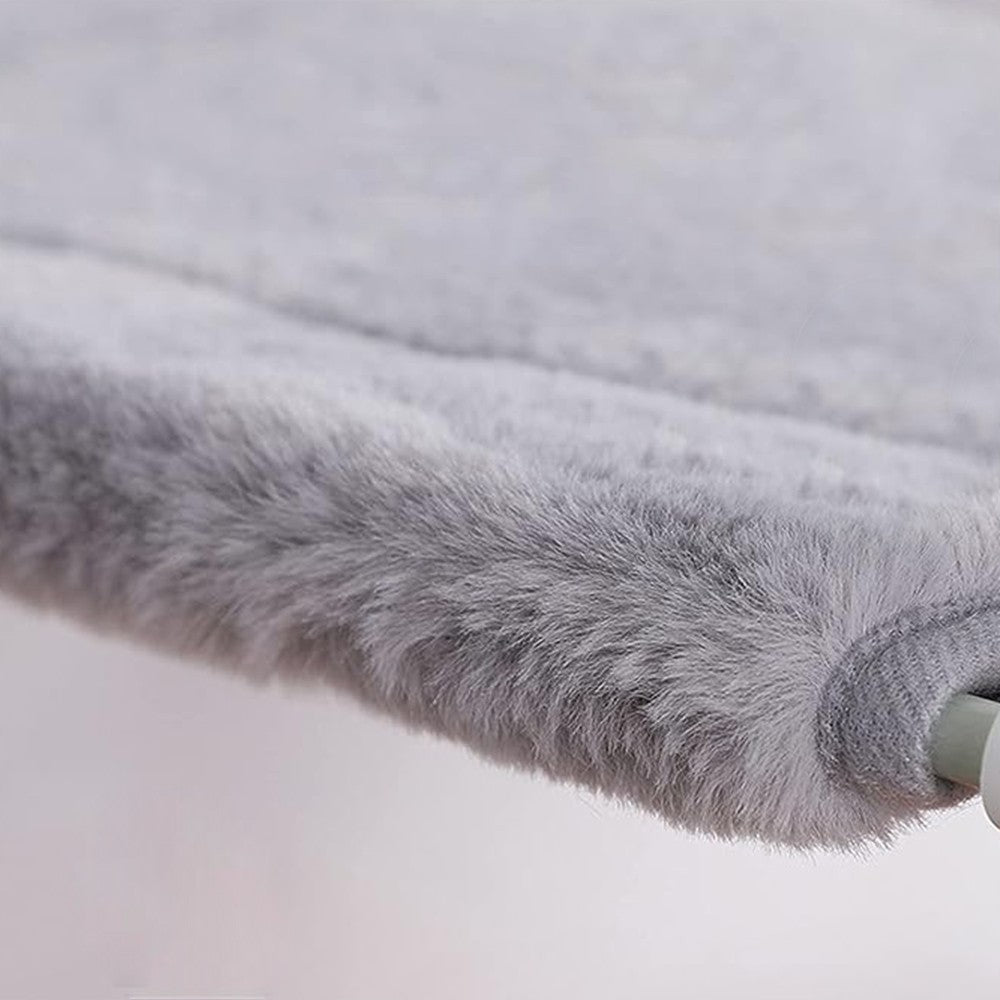 Double Layer Cat Hammock for Window Plush Cat Bed Warm Hanging Nest Grey