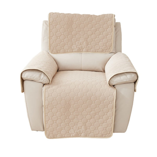 4-Piece Water-resistant Recliner Chair Cover Anti-Slip Sofa Couch Slipcovers Beige