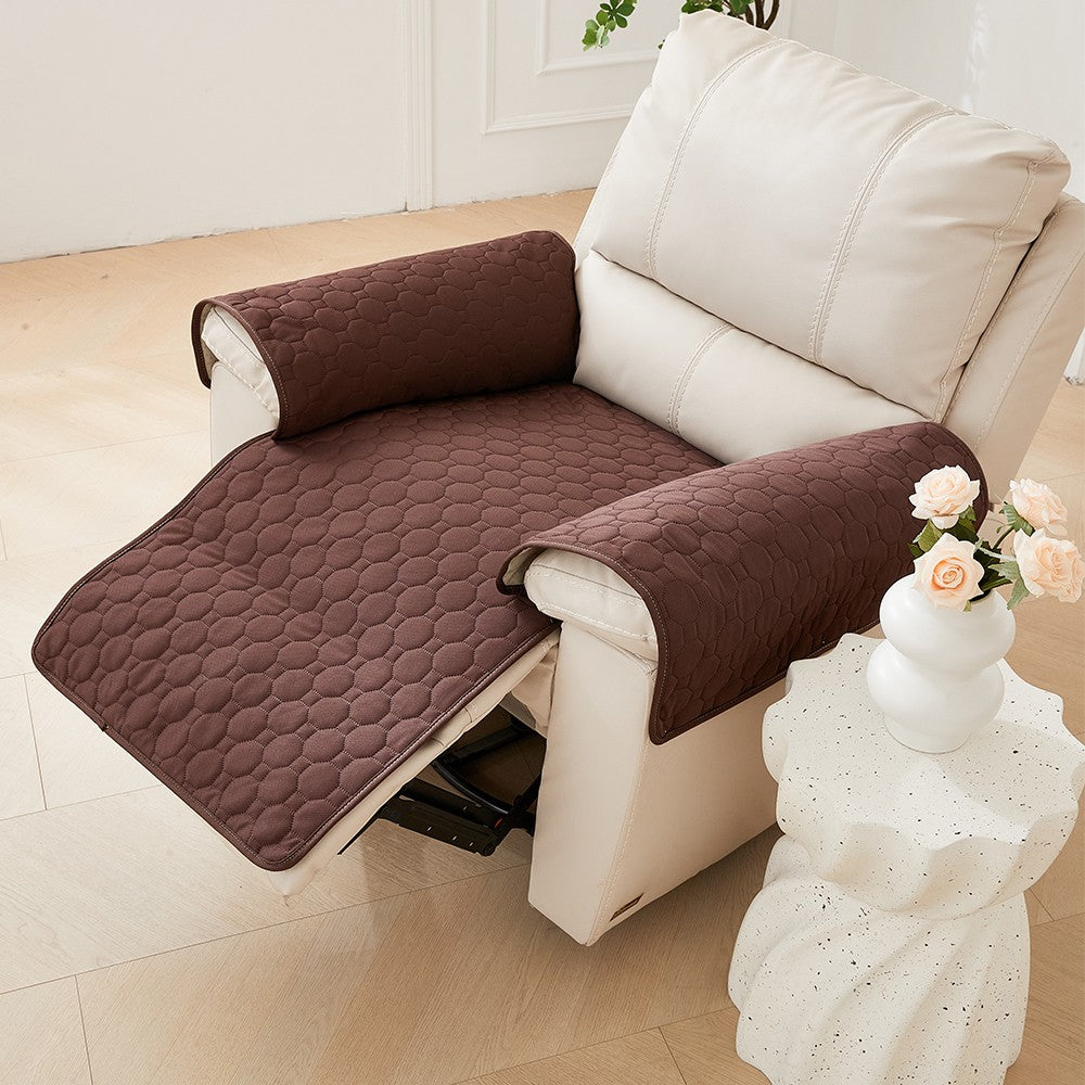 3-Piece Water-resistant Recliner Chair Cover Anti-Slip Sofa Couch Slipcovers Coffee