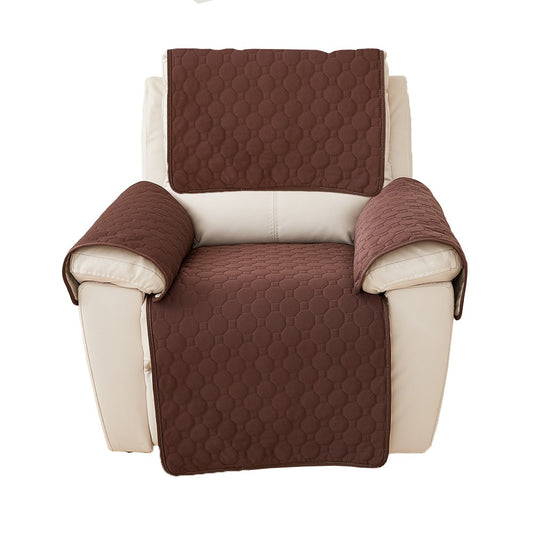 4-Piece Water-resistant Recliner Chair Cover Anti-Slip Sofa Couch Slipcovers Coffee