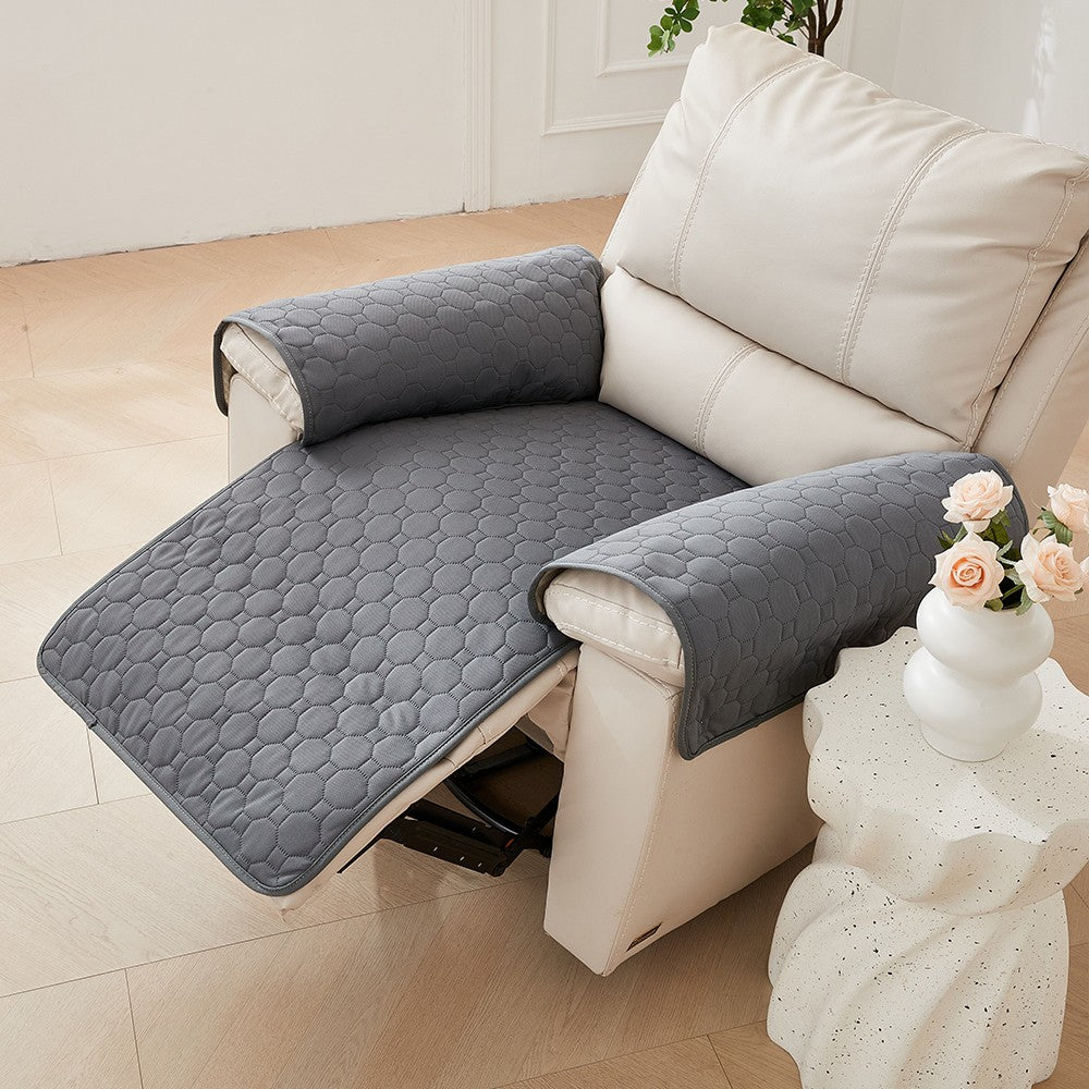 3-Piece Water-resistant Recliner Chair Cover Anti-Slip Sofa Couch Slipcovers Dark Grey