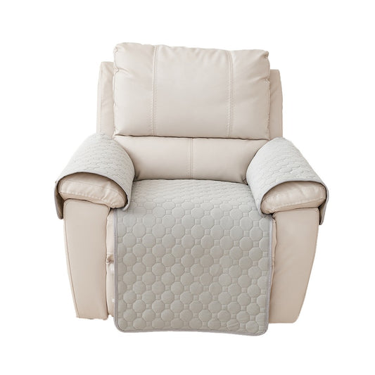 3-Piece Water-resistant Recliner Chair Cover Anti-Slip Sofa Couch Slipcovers Light Grey