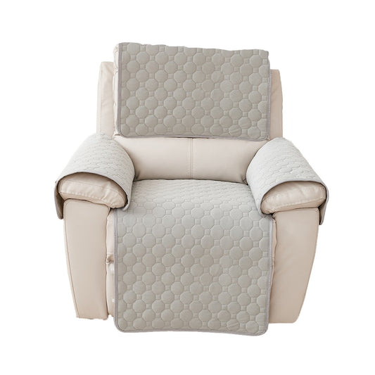 4-Piece Water-resistant Recliner Chair Cover Anti-Slip Sofa Couch Slipcovers Light Grey