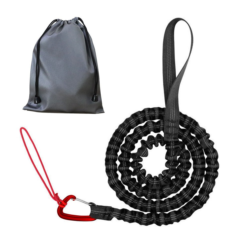 Black Parent-Child Bike Tow Rope Cycling MTB Elastic Belt for Long Ride Going Uphill