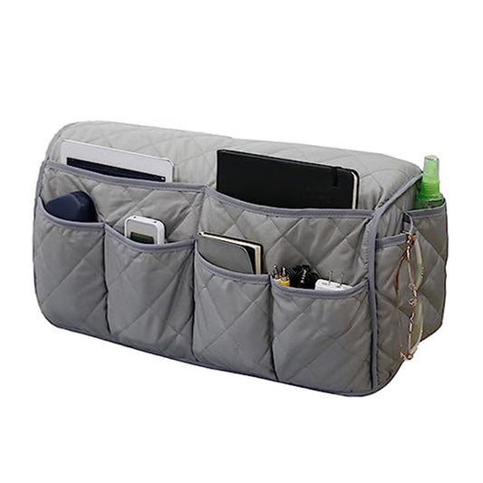 1Pc Sofa Armrest Organizer Storage Bag for Recliner Couch Armchair Grey