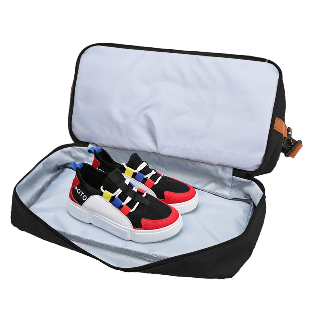 Large Capacity Travel Duffel Bag Gym Tote Bag Overnight Bag with Shoe Compartment Black