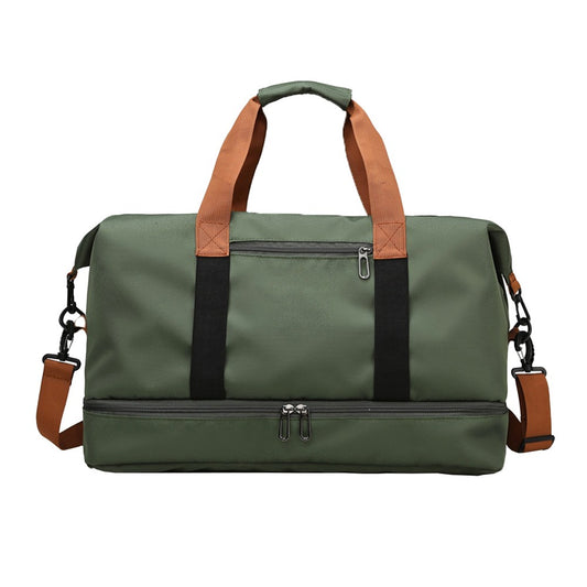 Large Capacity Travel Duffel Bag Gym Tote Bag Overnight Bag with Shoe Compartment Green