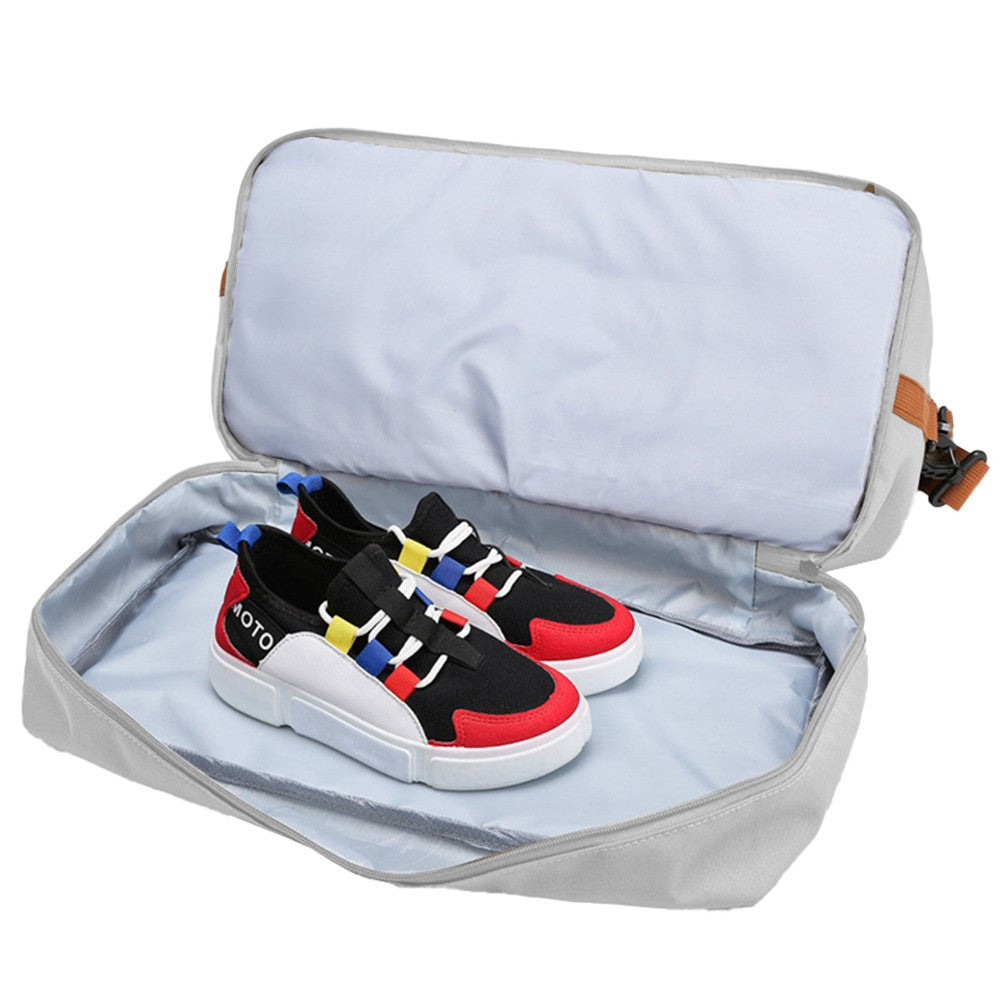 Large Capacity Travel Duffel Bag Gym Tote Bag Overnight Bag with Shoe Compartment Grey