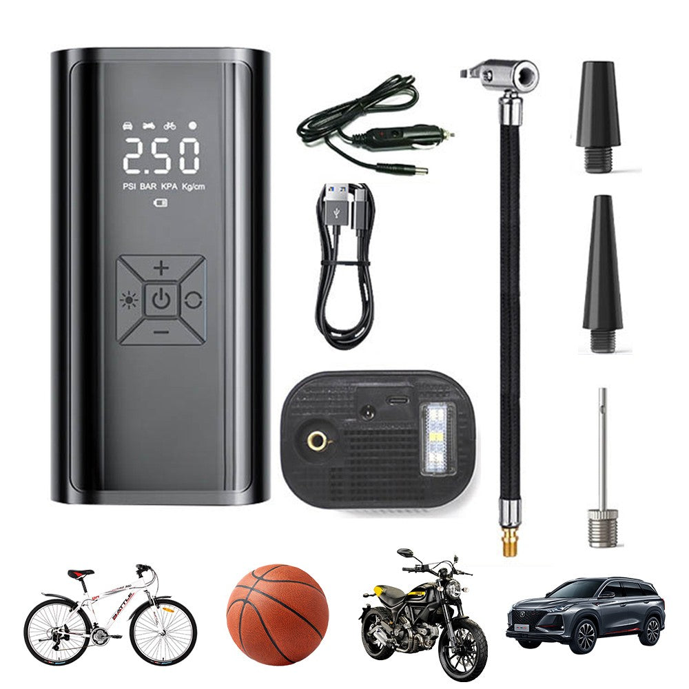 12V Electric Air Pump for Car Tires Portable Auto Tire Inflator Digital Display with LED Light