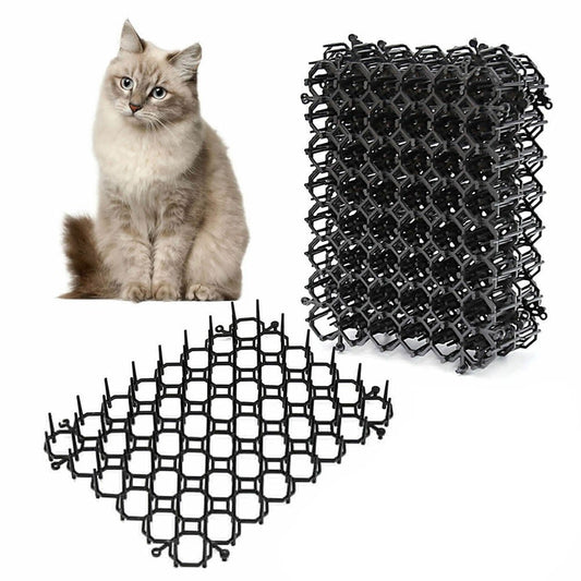 24Pcs Cat Scat Spike Mat Cat Repellent Cat Deterrent Mat Anti-Cat Thorn Grids
