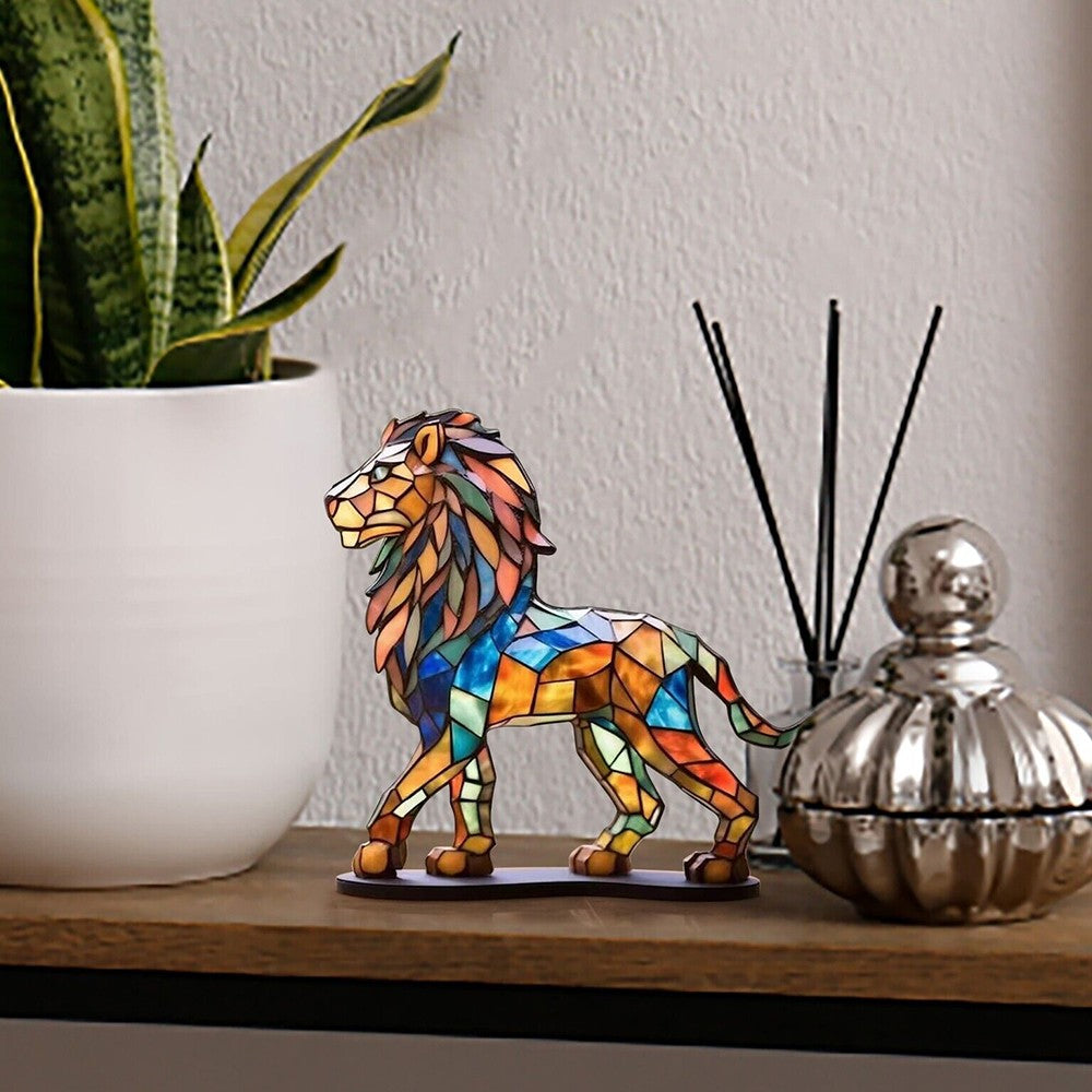 Wild Animal Ornament Metal Animal Sculpture Home Desktop Decoration Lion