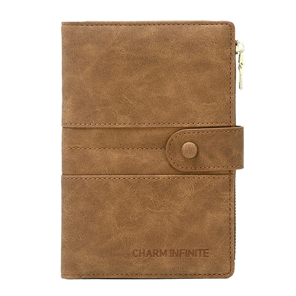 RFID Blocking Card Holder PU Leather Travel Passport Holder Wallet Brown