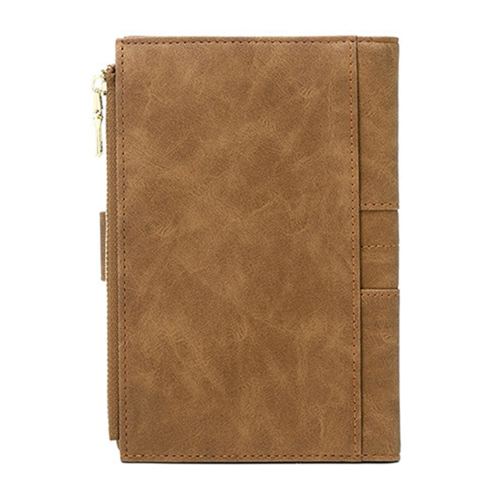 RFID Blocking Card Holder PU Leather Travel Passport Holder Wallet Brown