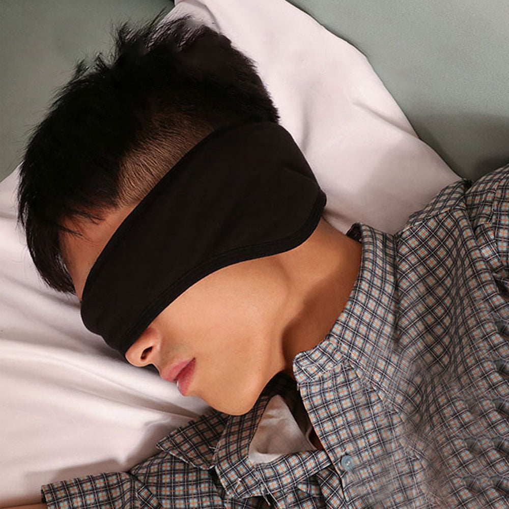 2Pcs Blackout Eye Mask Ear Muffs Sleeping Eye Mask With Earplugs Black+Pink