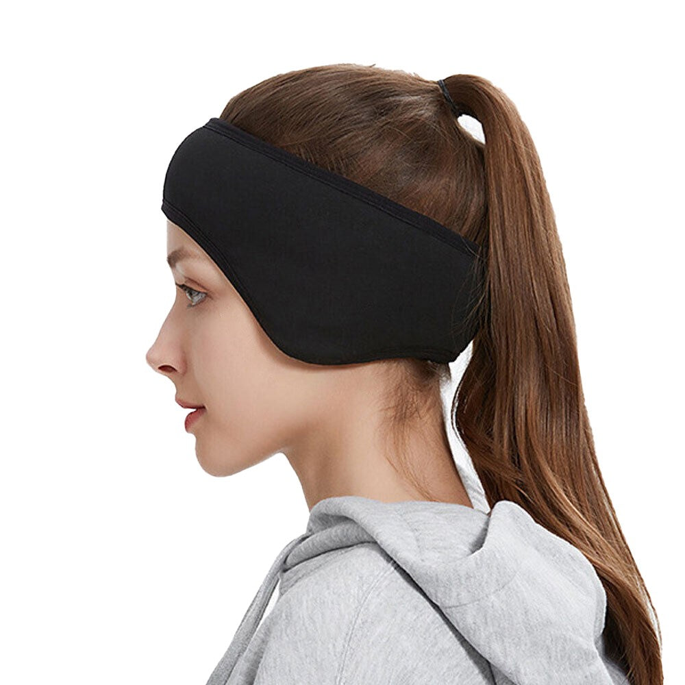 2Pcs Blackout Eye Mask Ear Muffs Sleeping Eye Mask With Earplugs Black+Grey