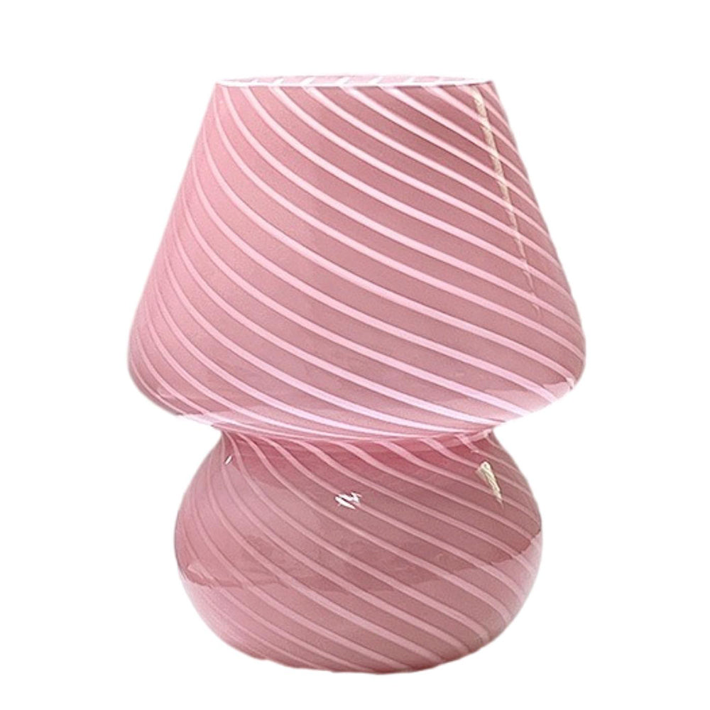 Glass Mushroom Lamp Bedside Desk Lamp Dimmable Night Light Home Decor Pink